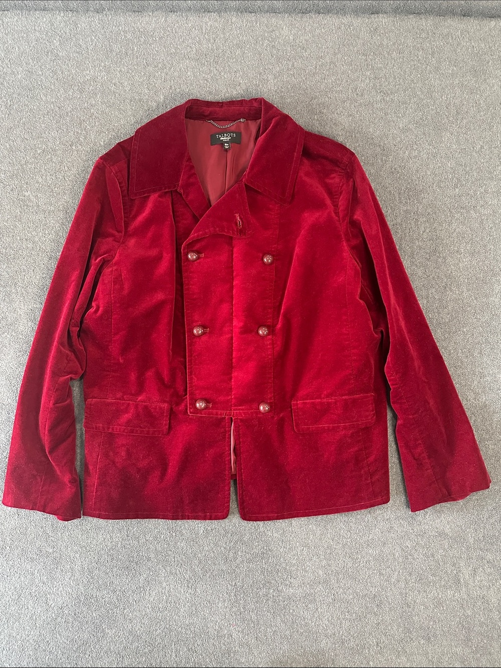 Talbots Red Velvet Double-Breasted Pea Coat (18W)